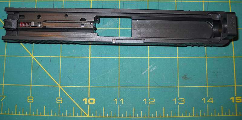 detail, Steyr L40-A1 slide interior
